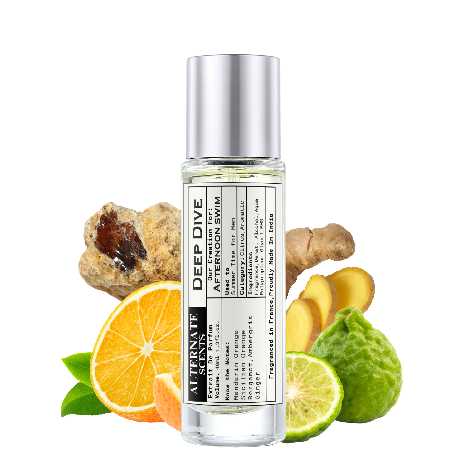 Alternate Scents DEEP DIVE Long Lasting Perfume For Men |Strong& long Lasting with 30% Oil Concentration|Fresh Aquatic Citrusy| Fragrance From France | Made In India|