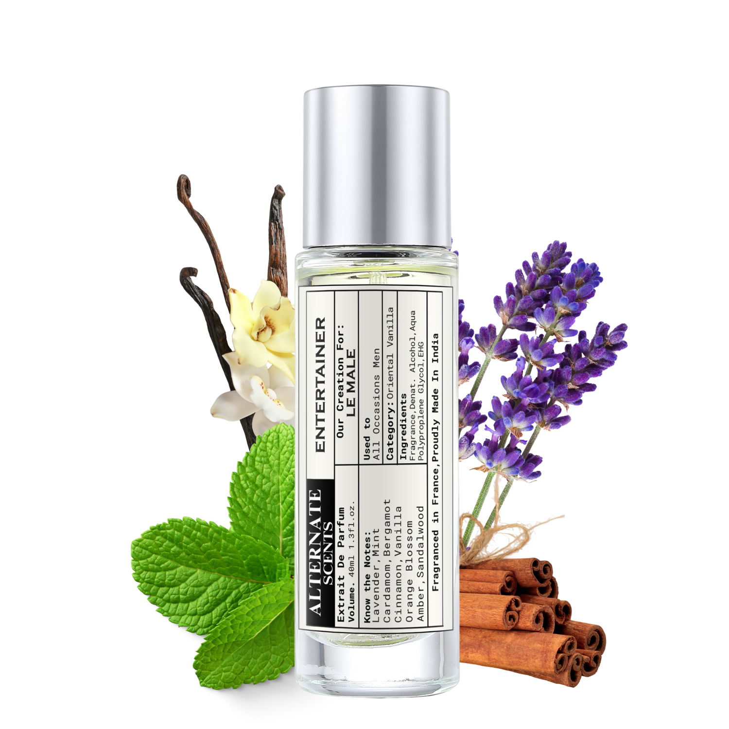 Alternate Scents ENTERTAINER Long Lasting Perfume For Men |Strong& long Lasting with 30% Oil Concentration|| Fresh Spicy Vanilla| Fragrance From France | Made In India|