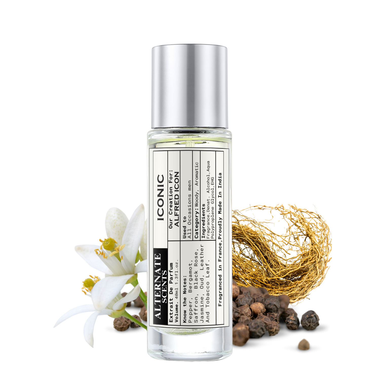 Alternate Scents ICONIC Long Lasting Perfume For Men |Strong& long Lasting with 30% Oil Concentration| Sophisticated, Fresh & Woody| Fragrance From France | Made In India|