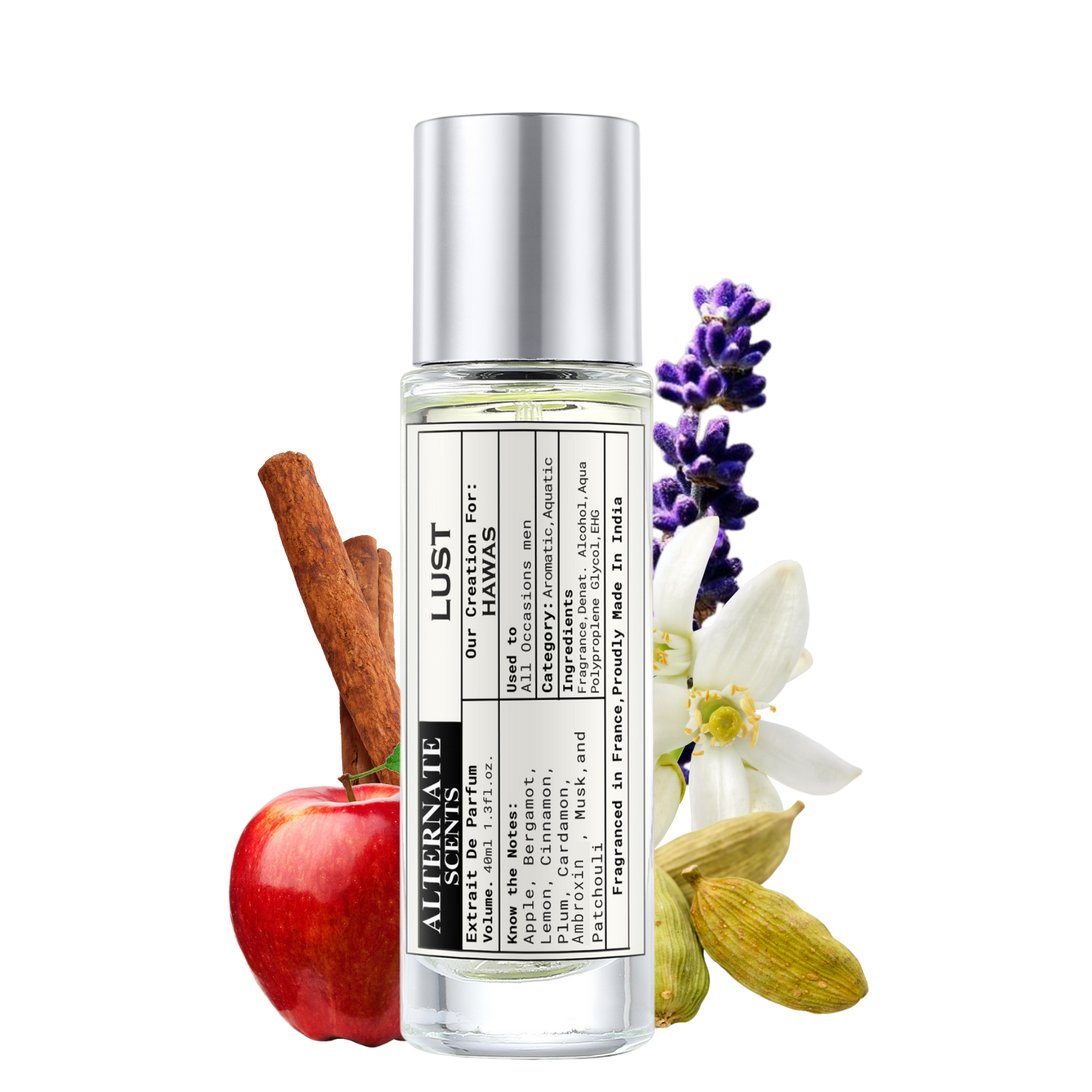 Alternate Scents LUST Long Lasting Perfume For Men |Strong& long Lasting with 30% Oil Concentration|Fresh Fruity-Aquatic | Fragrance From France | Made In India|