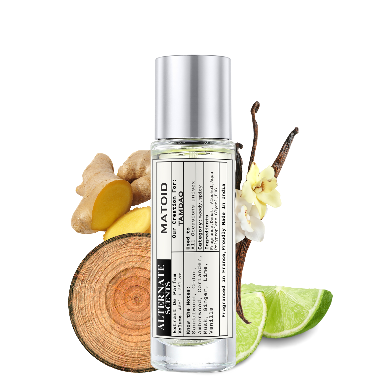 Alternate Scents Matoid Long Lasting Perfume For Men |Strong& long Lasting with 30% Oil ConcentrationWoody Sandalwood Musk | Fragrance From France | Made In India|