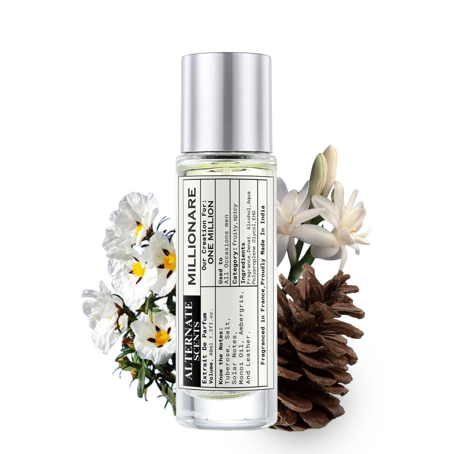 Alternate Scents MILLIONARE Long Lasting Perfume For Men |Strong& long Lasting with 30% Oil Concentration|Spicy & Sweet| Fragrance From France | Made In India|