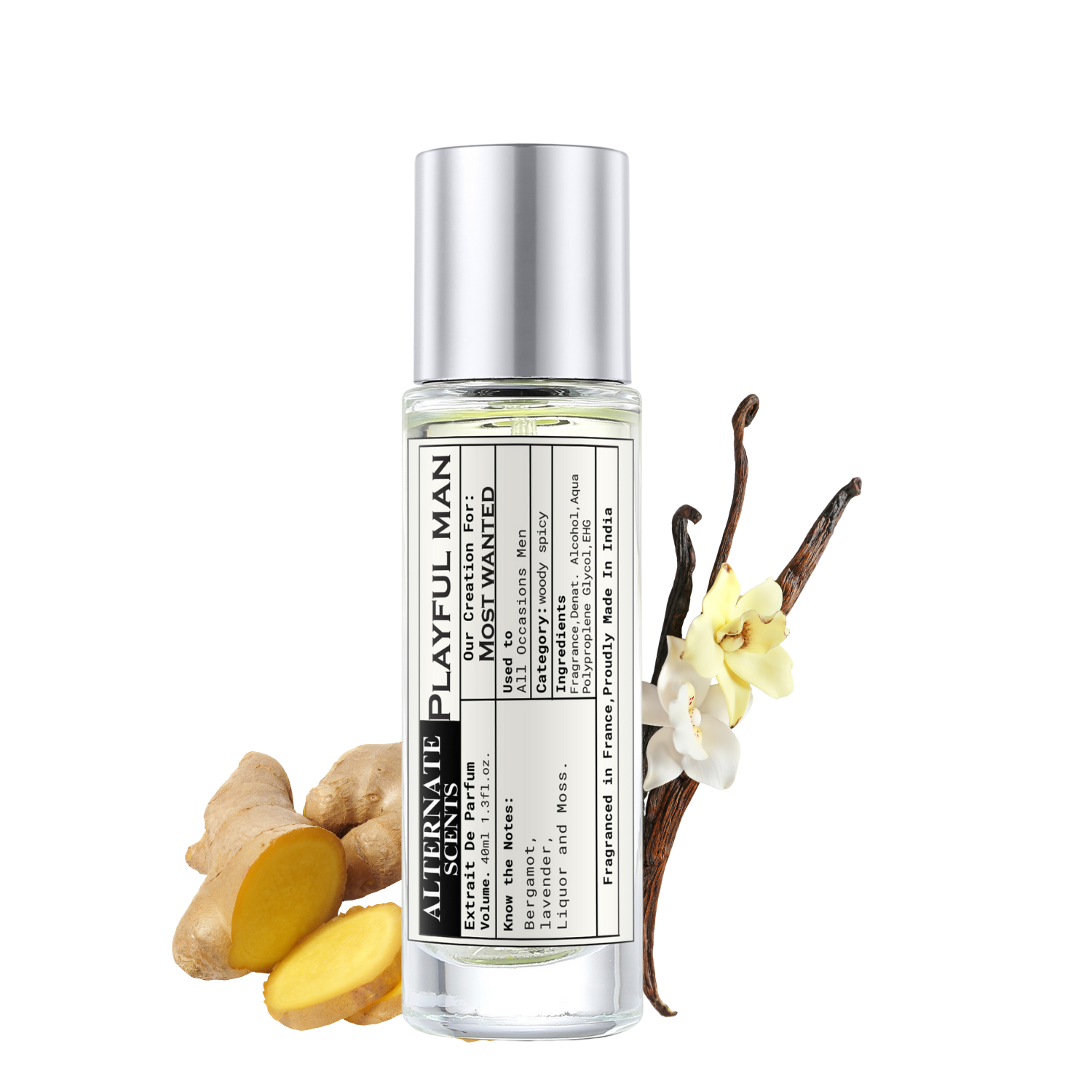 Alternate Scents Playful Man Long Lasting Perfume For Men |Strong& long Lasting with 30% Oil Concentration| Sweet Spicy Warm| Fragrance From France | Made In India|