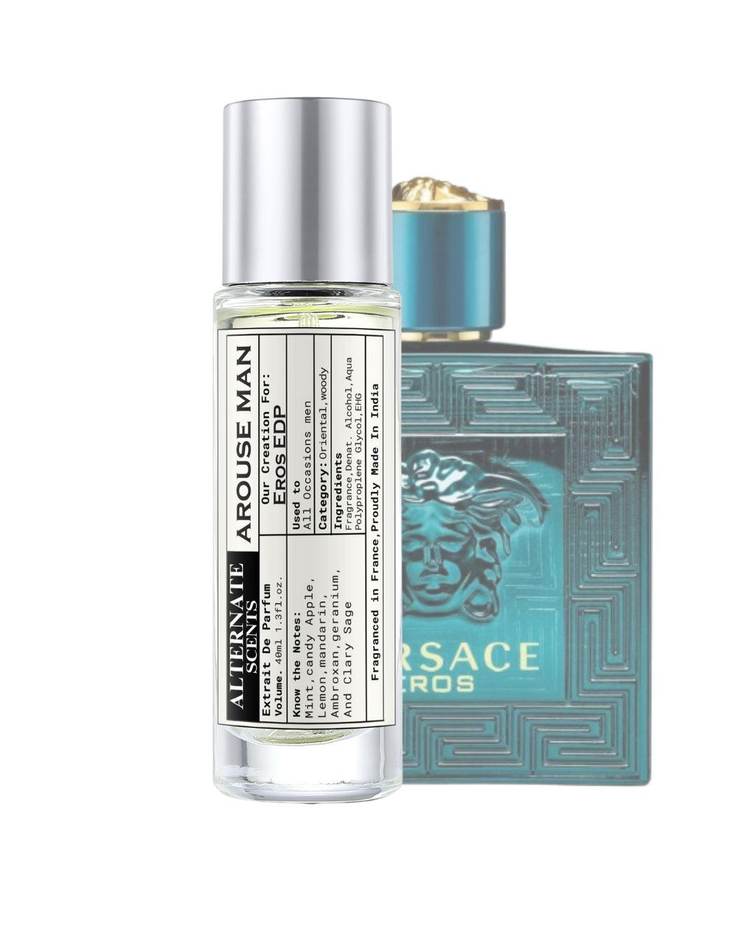 Alternate Scents AROUSE Long Lasting Perfume For Men |Strong & long Lasting with 30% Oil Concentration| Fresh Minty Vanilla Fragrance From France | Made In India