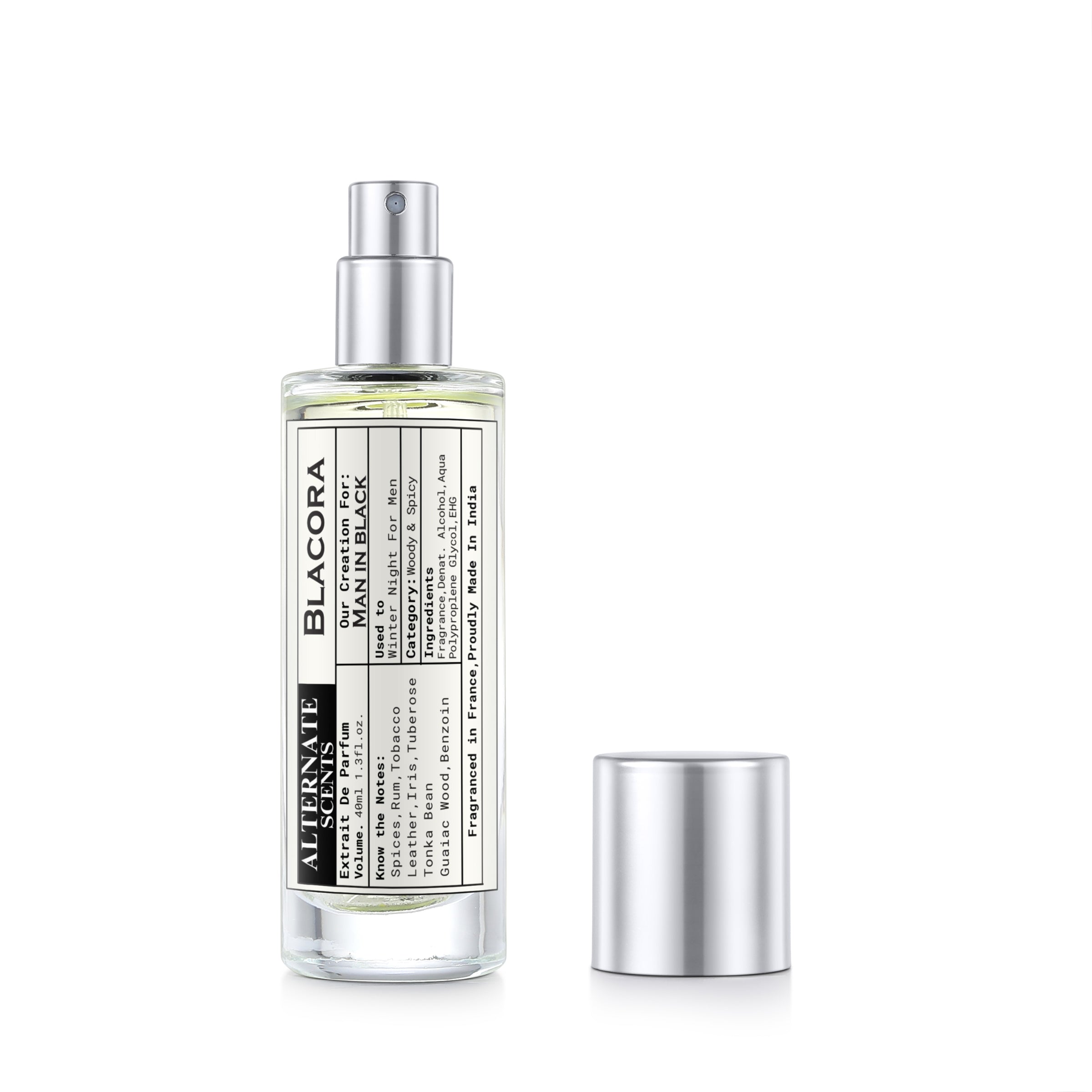 Alternate Scents BLACORA Long Lasting Perfume For Men |Strong&Long Lasting with 30% Oil Concentration|Warm Spicy Amber Woody|Fragrance From France |Made In India|