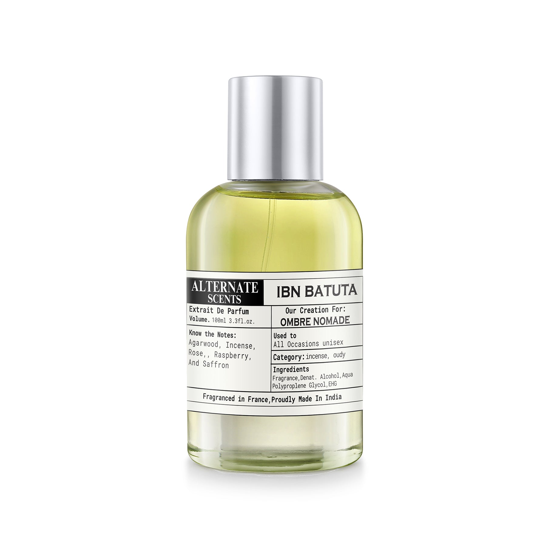 Alternate Scents IBN BATUTA 40ml Long Lasting Perfume For Men & Women |Strong& long Lasting with 30% Oil Concentration|Strong Arabic Oud| Fragrance From France | Made In India|
