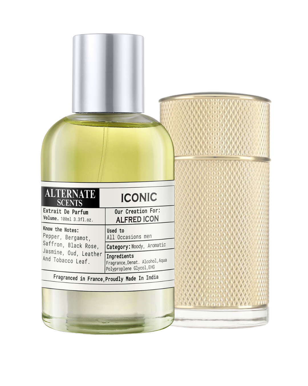 Alternate Scents ICONIC Long Lasting Perfume For Men |Strong& long Lasting with 30% Oil Concentration| Sophisticated, Fresh & Woody| Fragrance From France | Made In India|