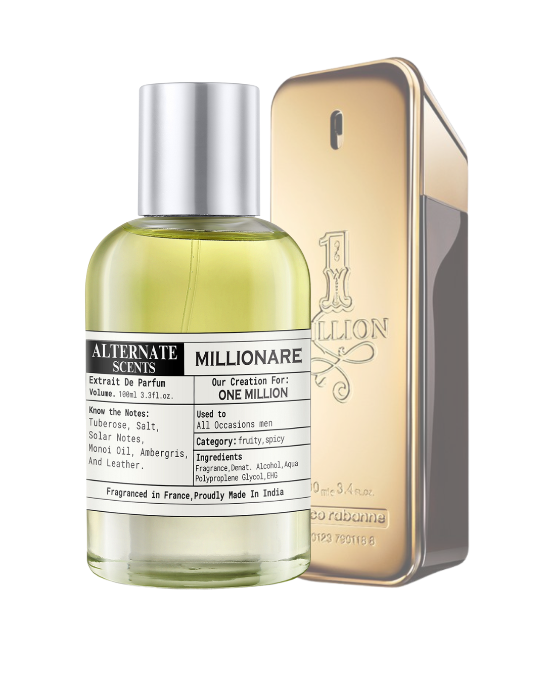 Alternate Scents MILLIONARE Long Lasting Perfume For Men |Strong& long Lasting with 30% Oil Concentration|Spicy & Sweet| Fragrance From France | Made In India|