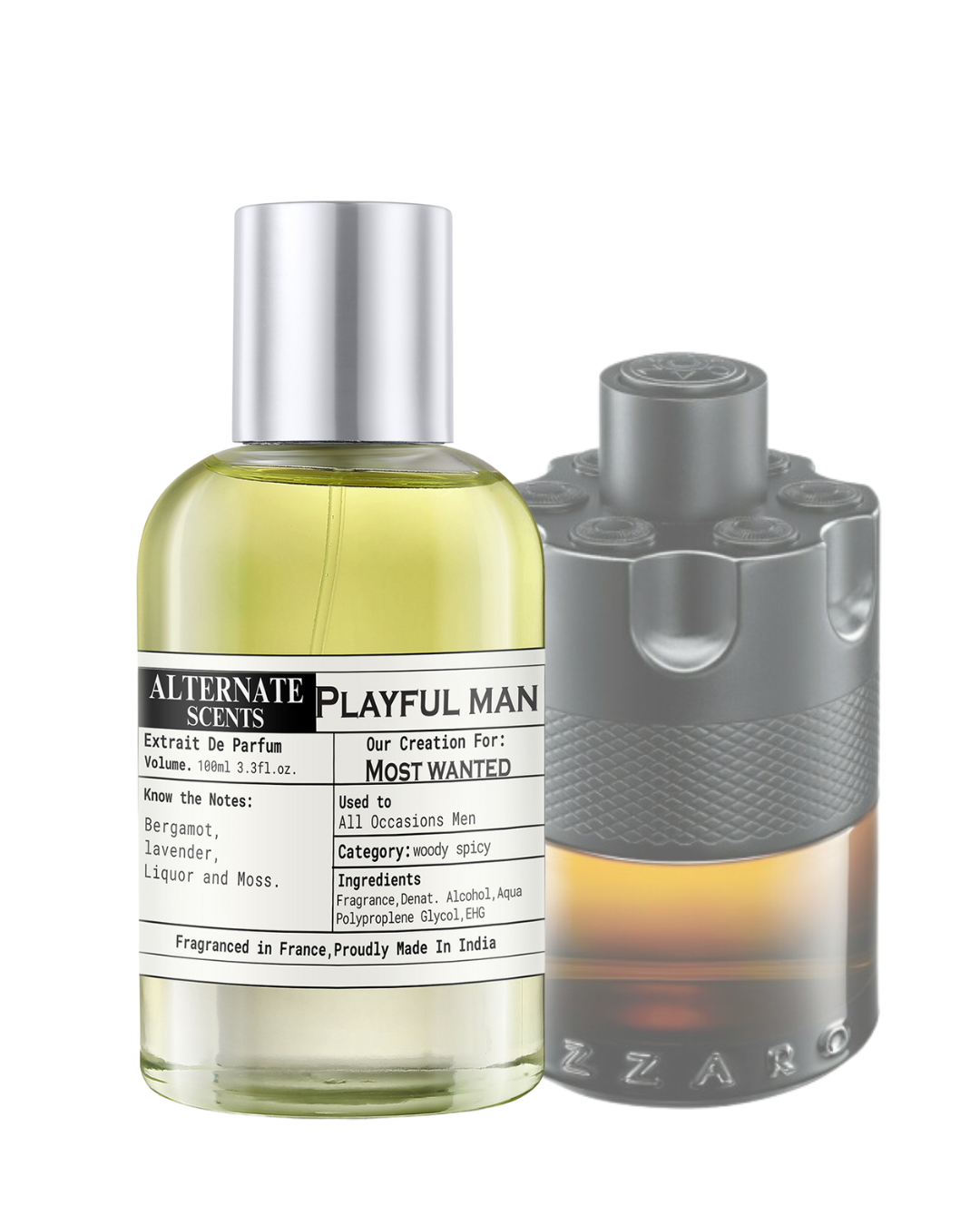 Alternate Scents Playful Man Long Lasting Perfume For Men |Strong& long Lasting with 30% Oil Concentration| Sweet Spicy Warm| Fragrance From France | Made In India|