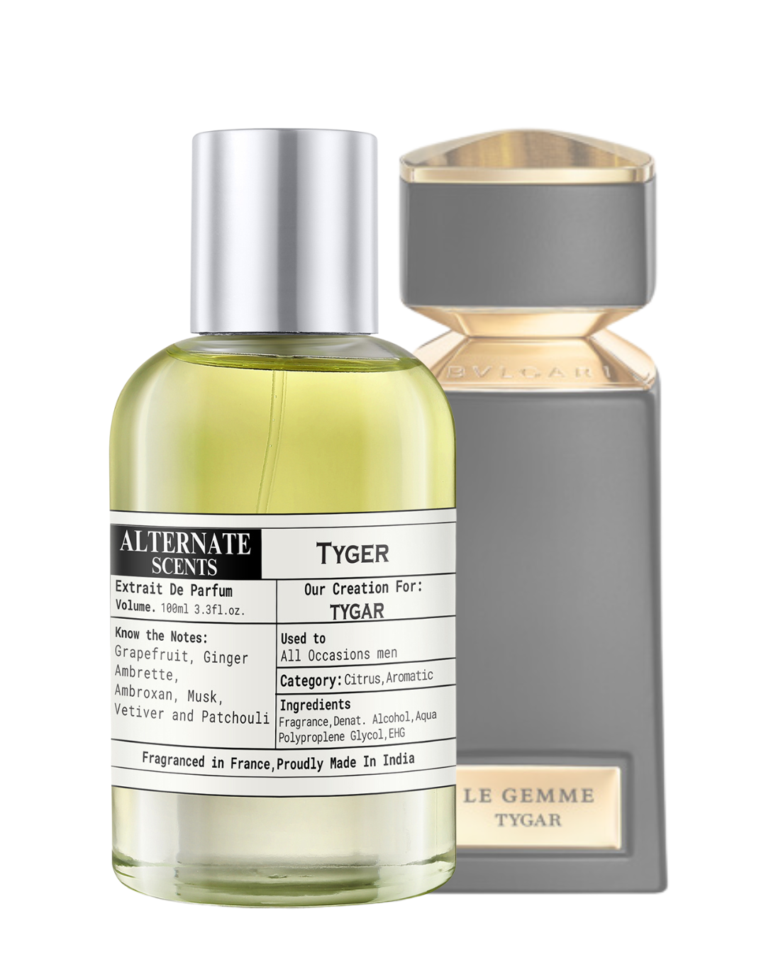 Alternate Scents TYGAR Long Lasting Perfume For Men|Strong& Long Lasting with 30% Oil Concentration|Citrus Woody Amber| Fragrance From France | Made In India|