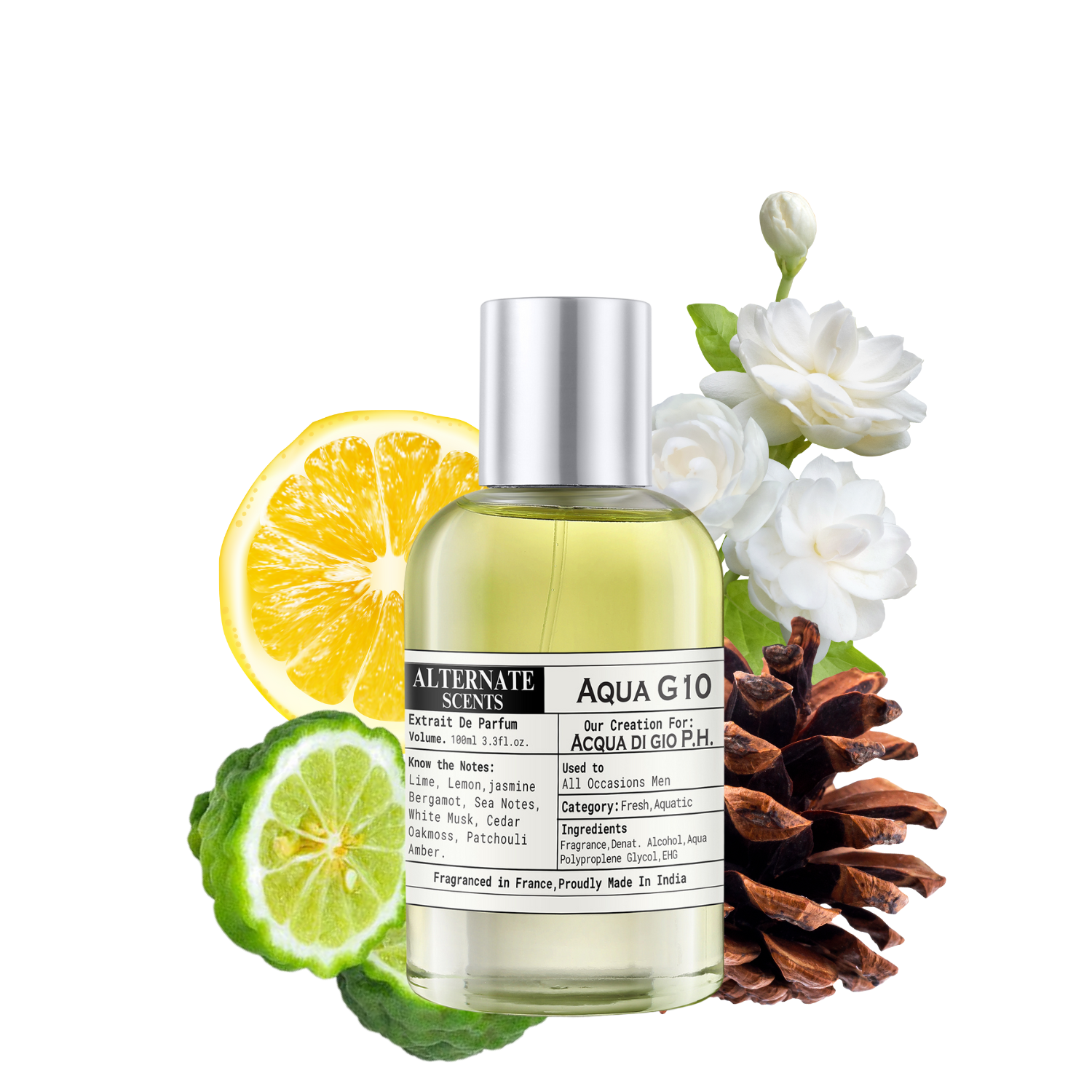 Alternate Scents Aqua G-10 Long Lasting Perfume For Men |Strong& long Lasting with 30% Oil Concentration|Fresh & Aquatic | Fragrance From France | Made In India|