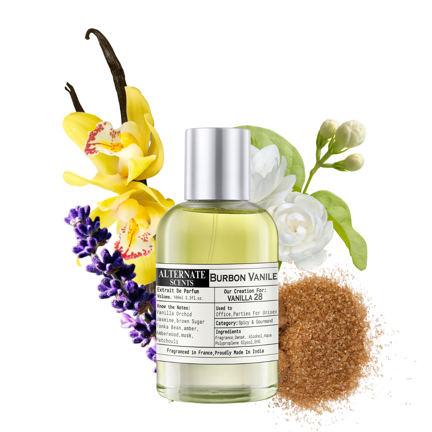 Alternate Scents BURBON VANILE Long Lasting Perfume For Men& Women |Strong& long Lasting with 30% Oil Concentration|Warm, Sweet & Spicy| Fragrance From France | Made In India|
