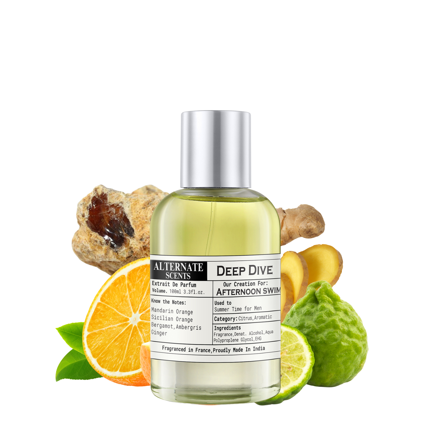 Alternate Scents DEEP DIVE Long Lasting Perfume For Men |Strong& long Lasting with 30% Oil Concentration|Fresh Aquatic Citrusy| Fragrance From France | Made In India|