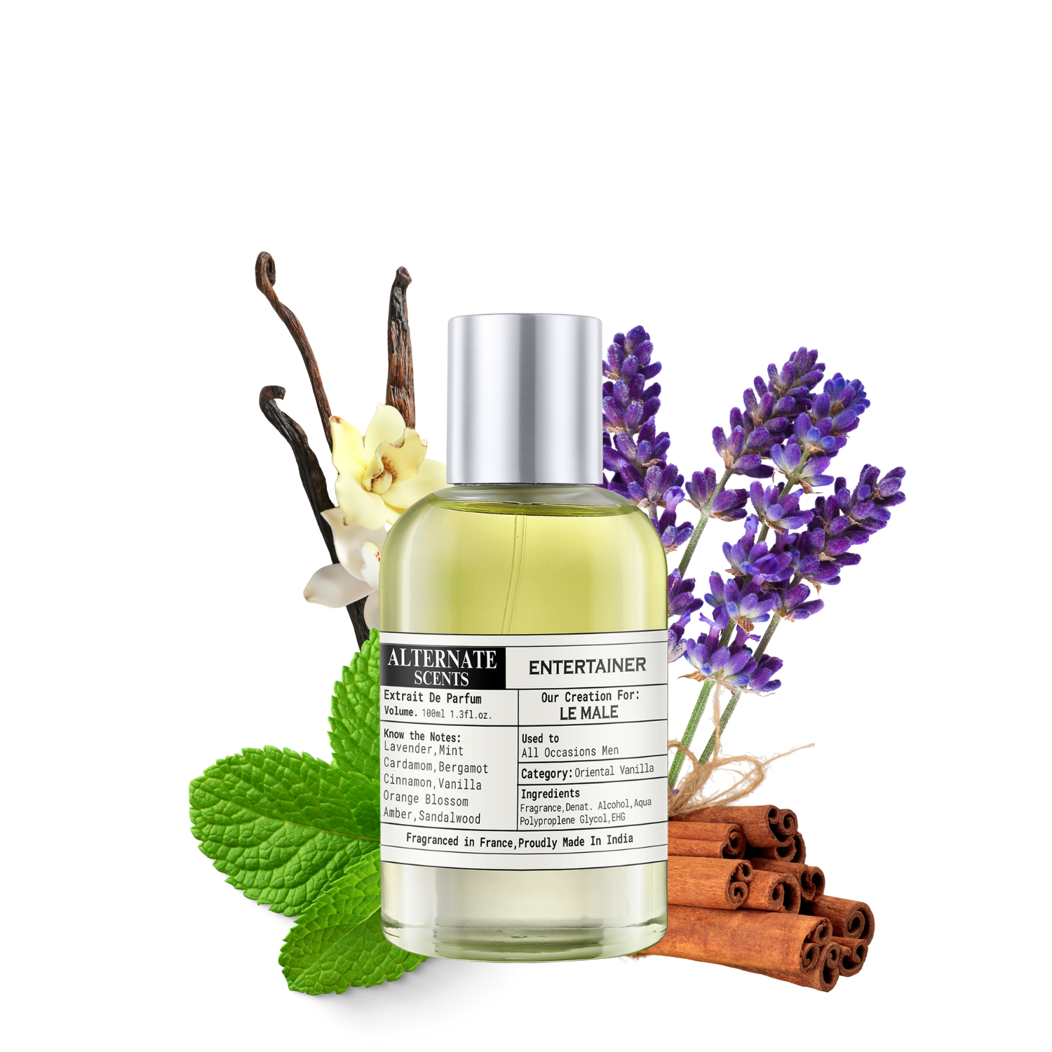 Alternate Scents ENTERTAINER Long Lasting Perfume For Men |Strong& long Lasting with 30% Oil Concentration|| Fresh Spicy Vanilla| Fragrance From France | Made In India|