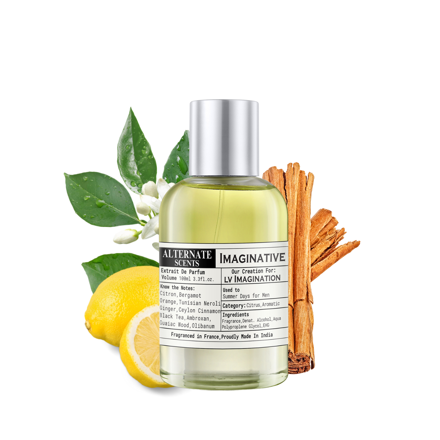 Alternate Scents IMAGINATIVE Long Lasting Perfume For Men |Strong& long Lasting with 30% Oil Concentration|Fresh Citrus Tea-Based| Fragrance From France | Made In India|
