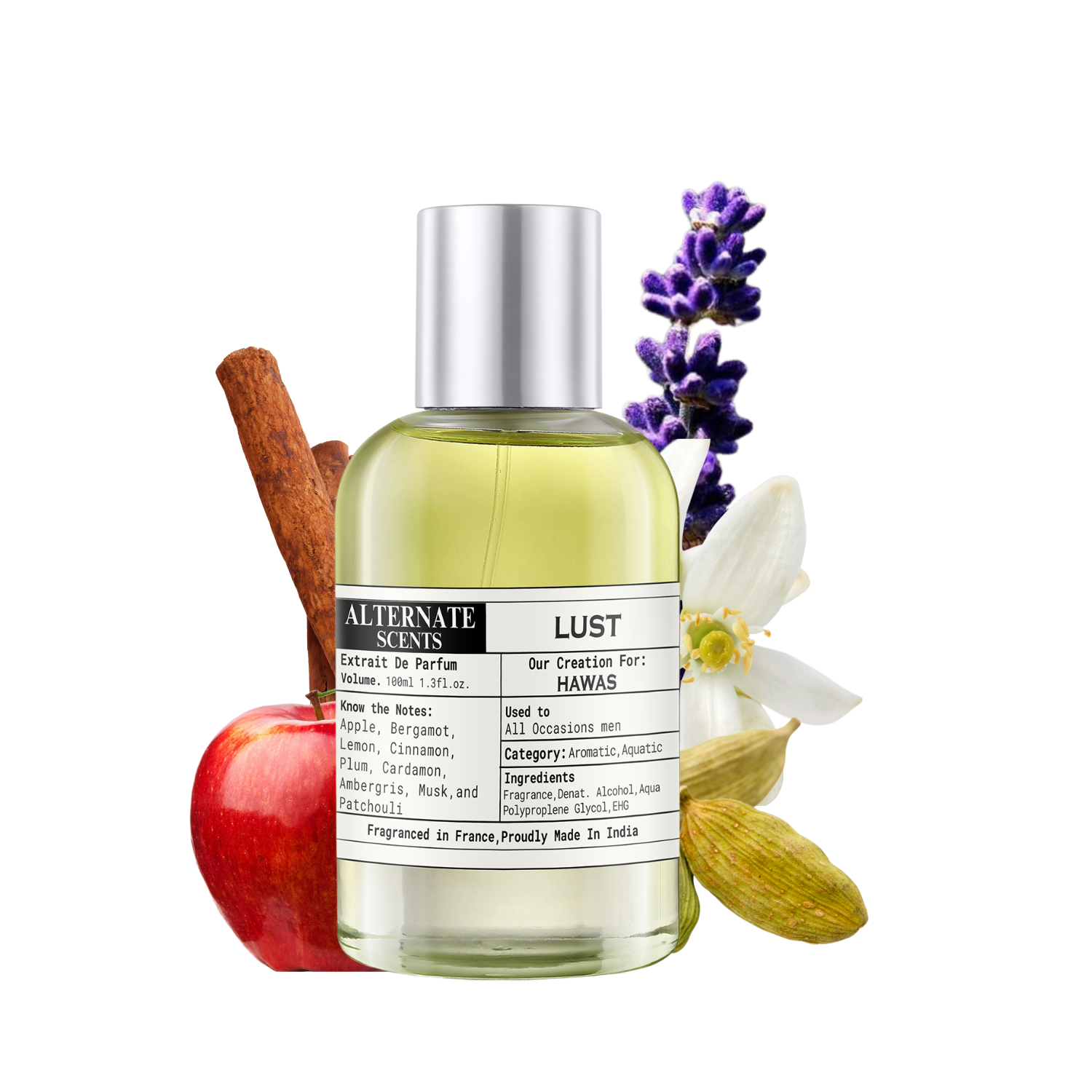 Alternate Scents LUST Long Lasting Perfume For Men |Strong& long Lasting with 30% Oil Concentration|Fresh Fruity-Aquatic | Fragrance From France | Made In India|