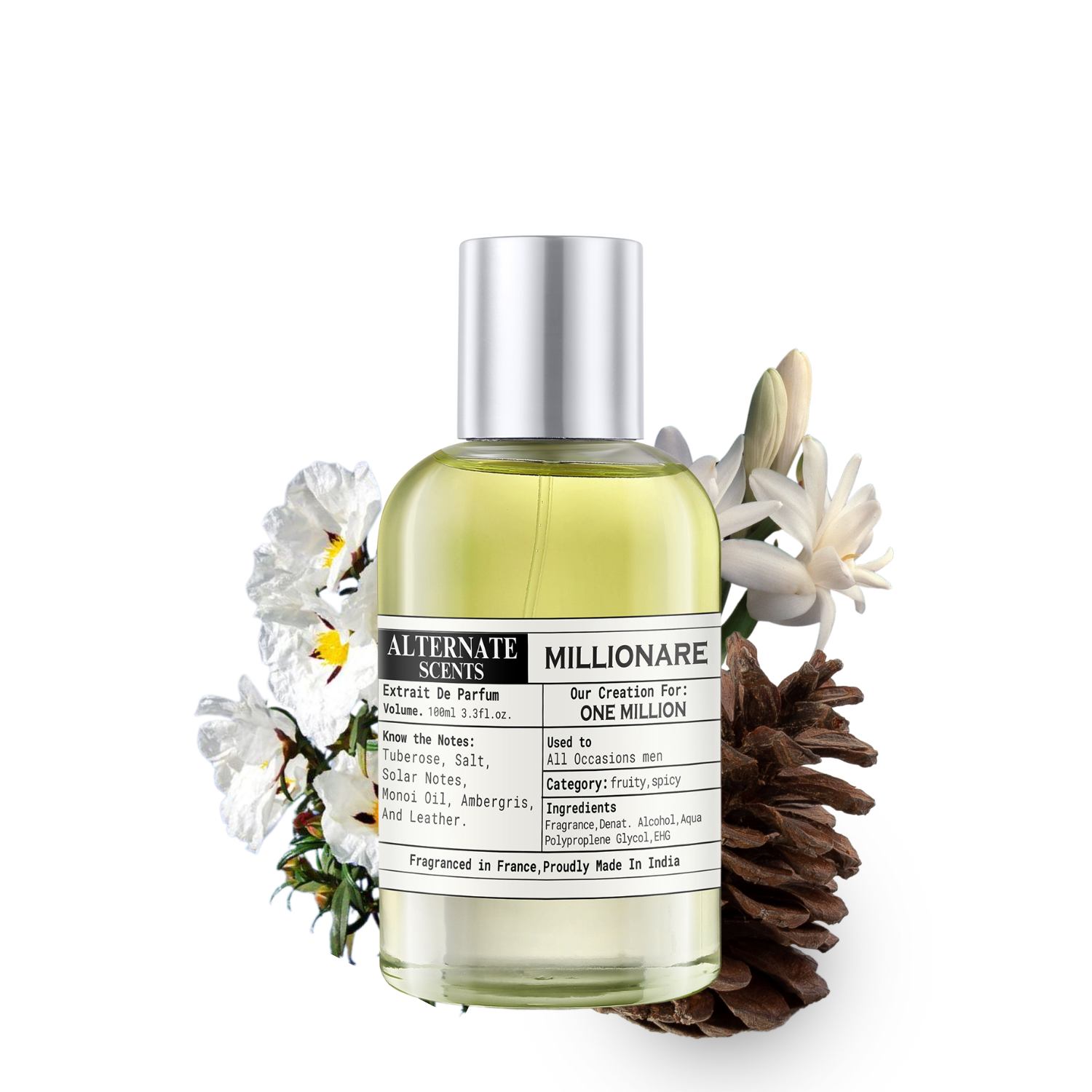 Alternate Scents MILLIONARE Long Lasting Perfume For Men |Strong& long Lasting with 30% Oil Concentration|Spicy & Sweet| Fragrance From France | Made In India|