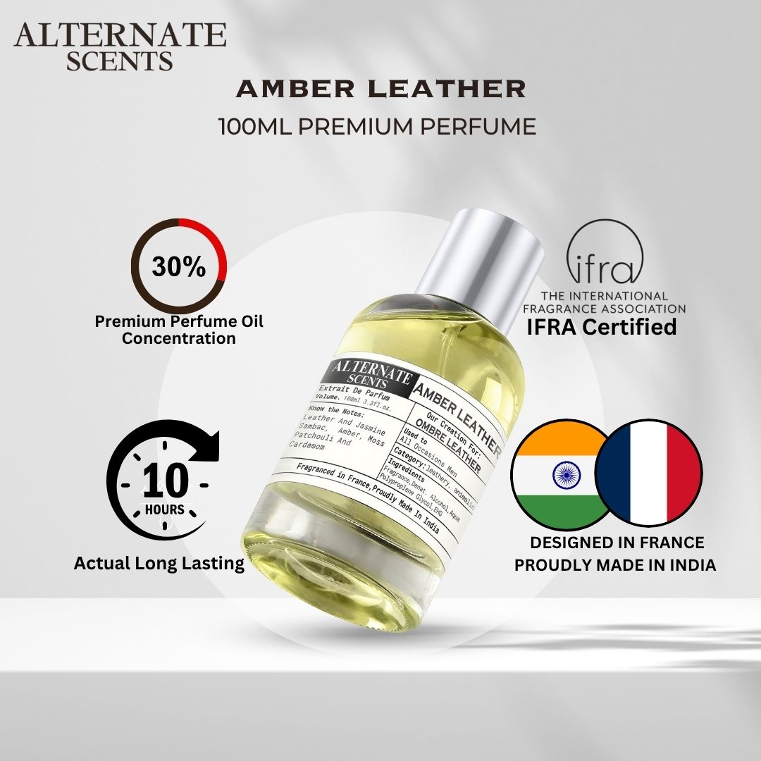 Alternate Scents AMBER LEATHER Long Lasting Perfume For Men