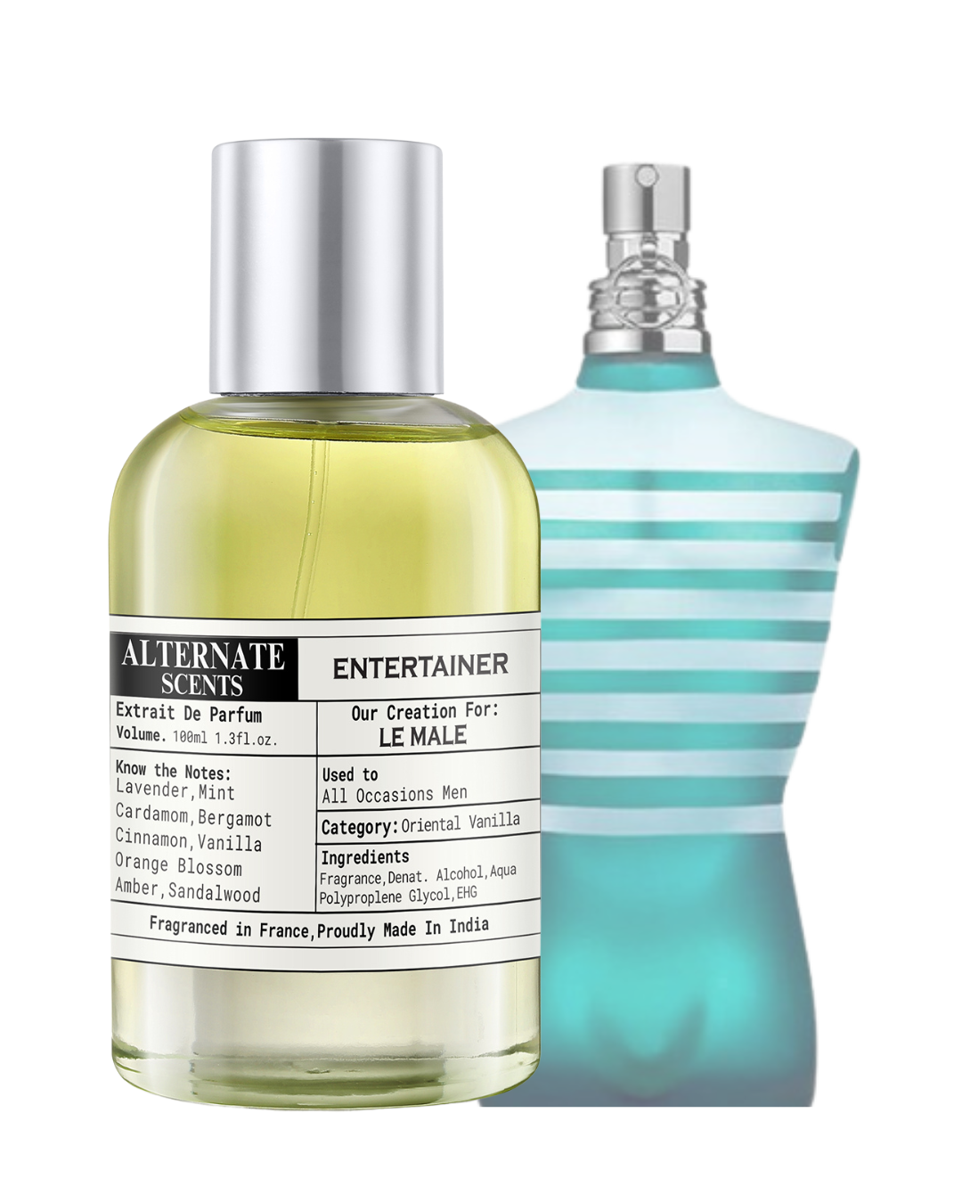 Alternate Scents ENTERTAINER Long Lasting Perfume For Men Strong Long Lasting with 30% Oil Concentration Fresh Spicy Vanilla Fragrance From