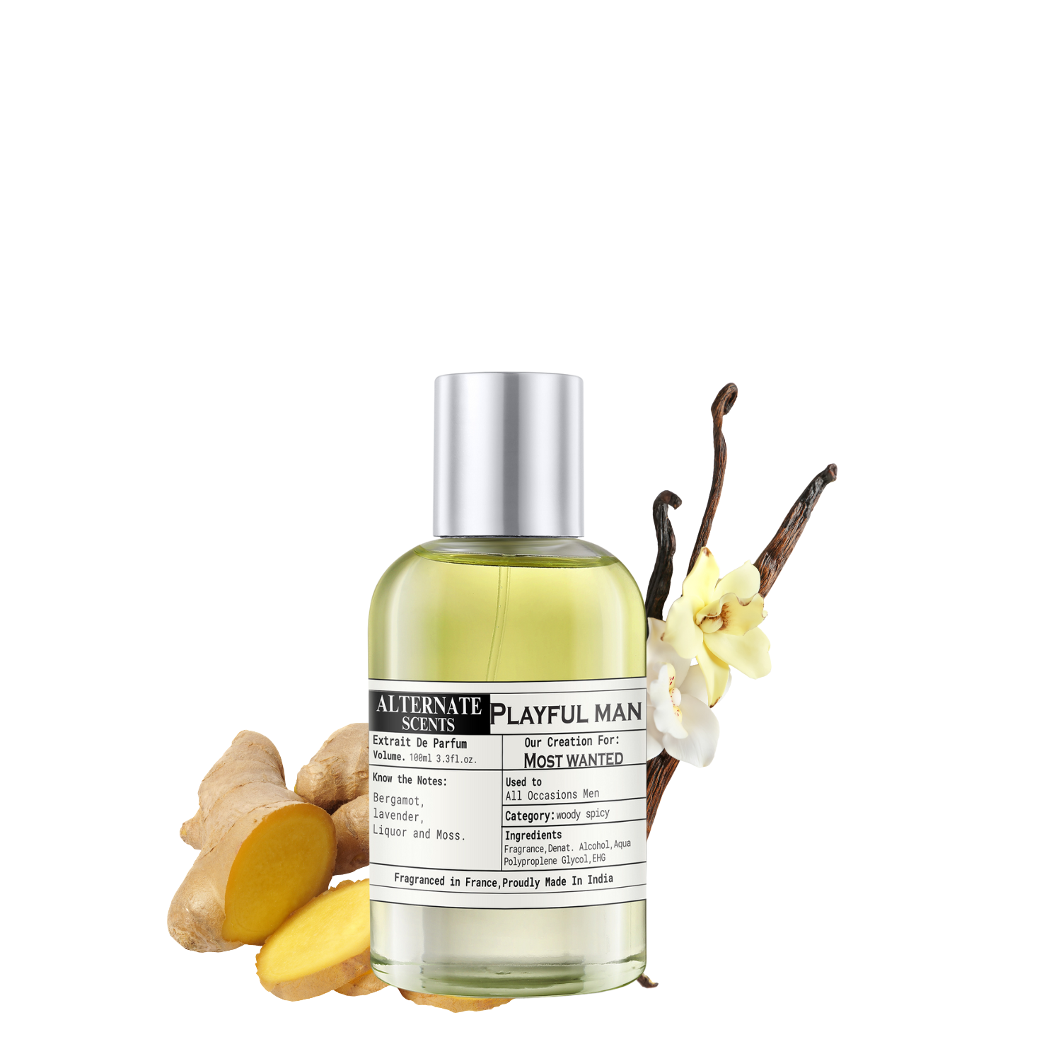 Alternate Scents Playful Man Long Lasting Perfume For Men |Strong& long Lasting with 30% Oil Concentration| Sweet Spicy Warm| Fragrance From France | Made In India|