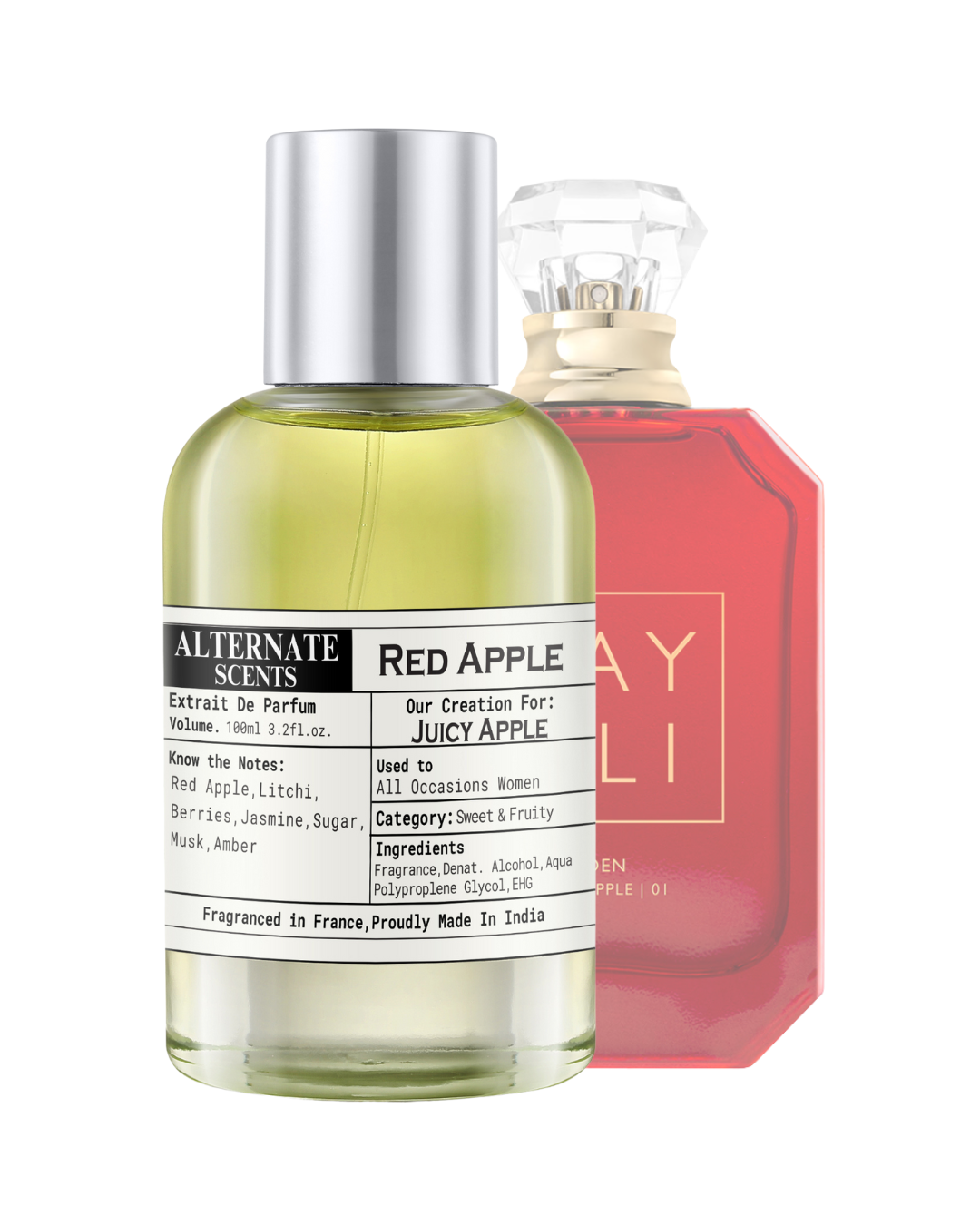 Alternate Scents RED APPLE Long Lasting Perfume For Women | Strong & Long Lasting with 30% Oil Concentration |Sweet Fruity Gourmand |Fragrance From France |Made In India|