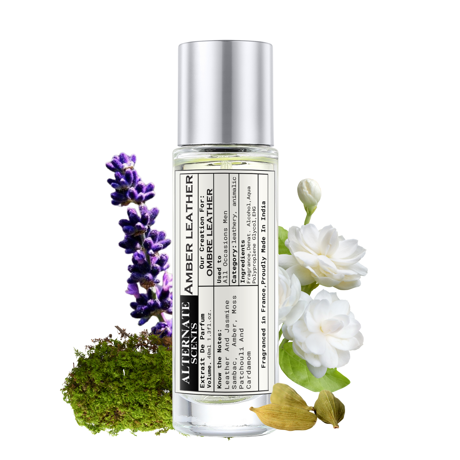 Alternate Scents AMBER LEATHER Long Lasting Perfume For Men |Strong& long Lasting with 30% Oil Concentration|Bold, Spicy-Leather| Fragrance From France | Made In India|