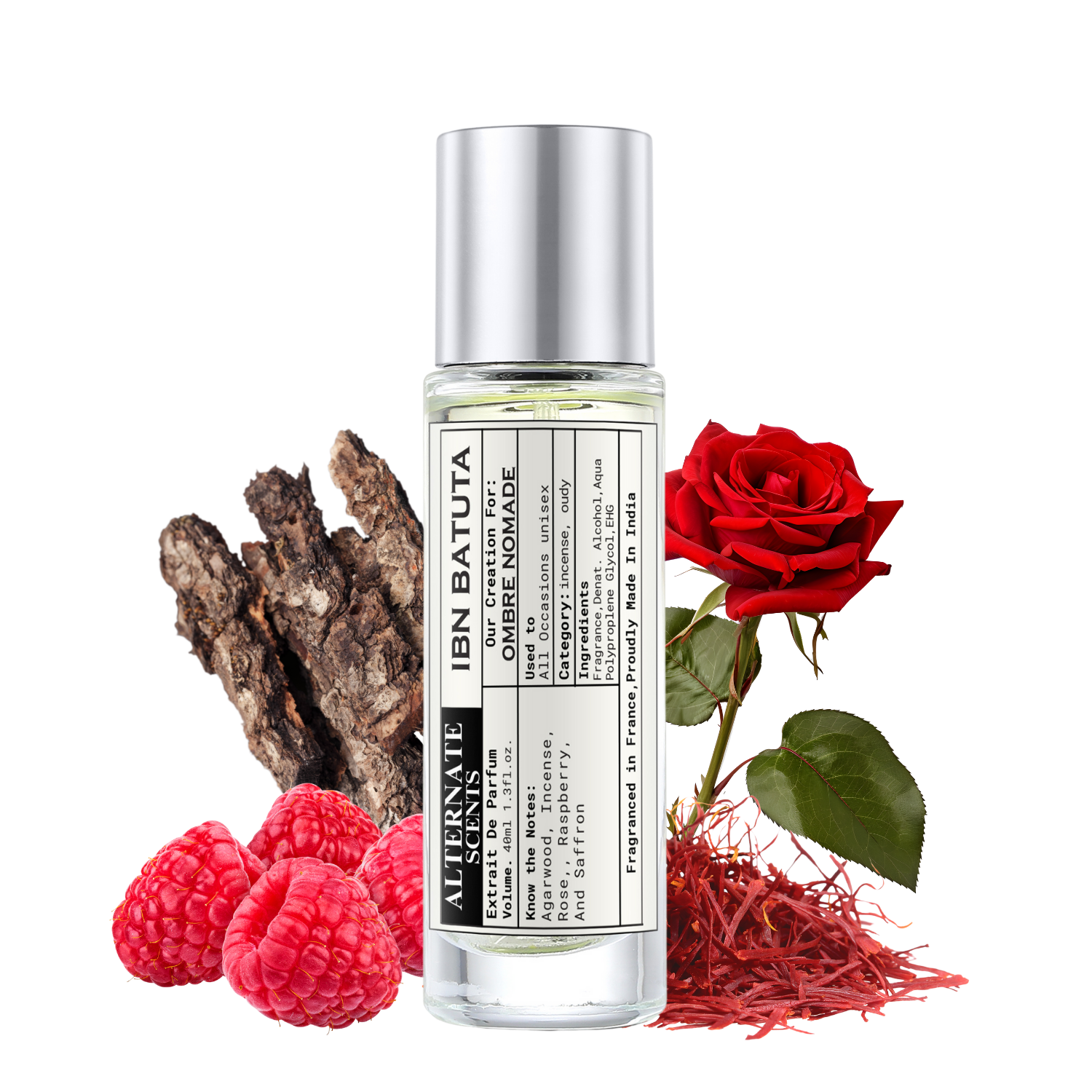 Alternate Scents IBN BATUTA 40ml Long Lasting Perfume For Men & Women | Strong & Long Lasting with 30% Oil Concentration | Strong Arabic Oud | Fragrance From France | Made In India