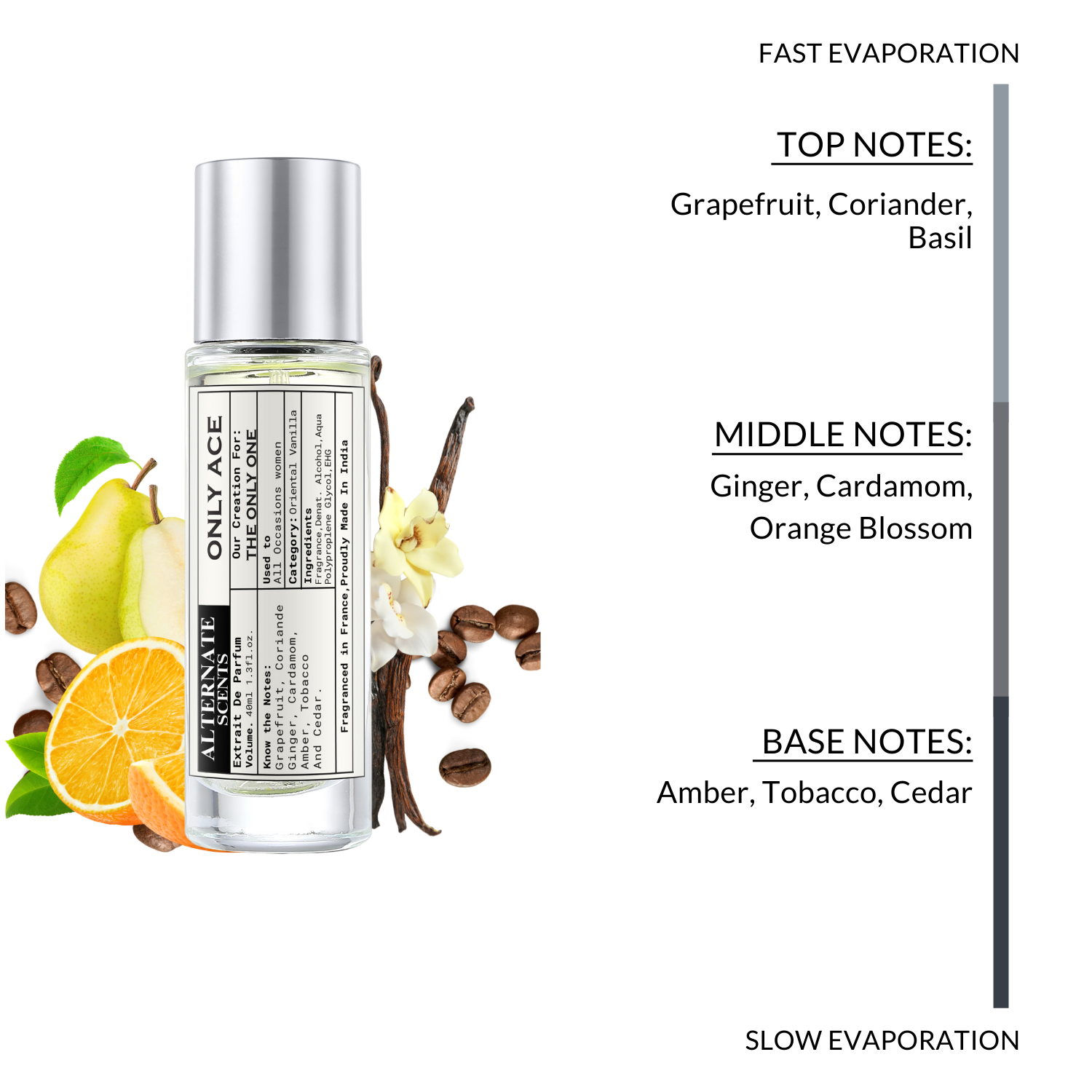 Alternate Scents Only Ace Long Lasting Perfume For Women |Strong& long Lasting with 30% Oil Concentration|Warm Floral Gourmand| Fragrance From France | Made In India|