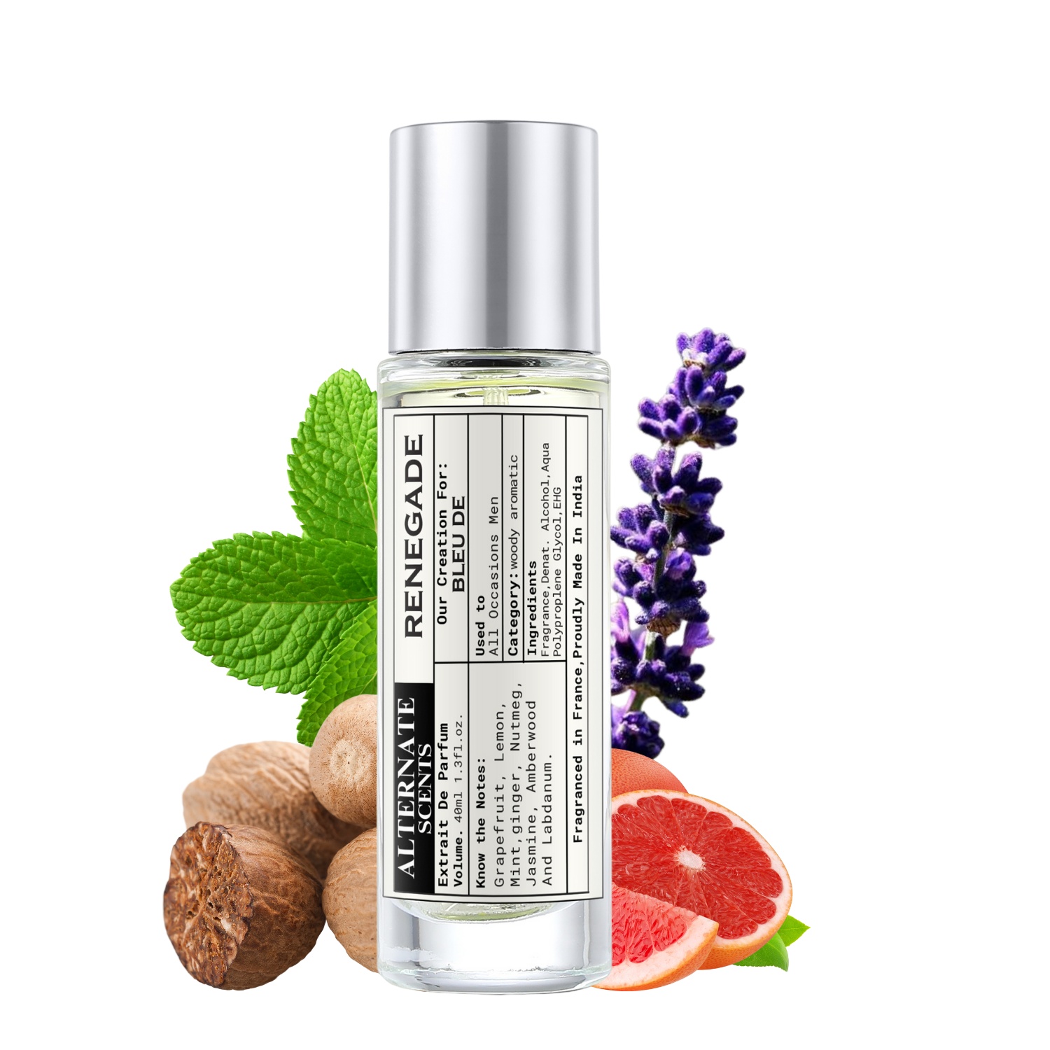 Alternate Scents Renegade Long Lasting Perfume For Men |Strong& long Lasting with 30% Oil Concentration| Fresh, Woody & Citrusy| Fragrance From France | Made In India|