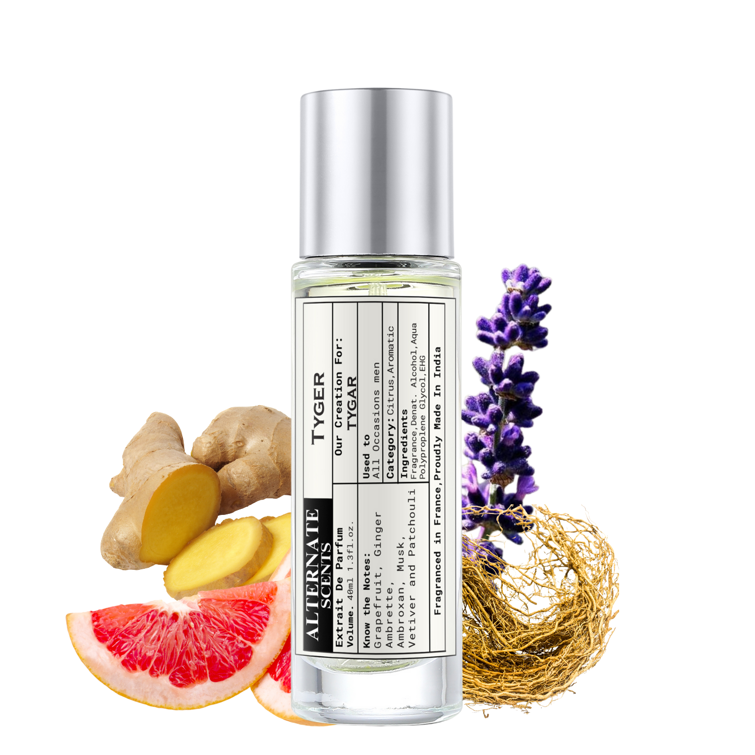 Alternate Scents TYGAR Long Lasting Perfume For Men|Strong& Long Lasting with 30% Oil Concentration|Citrus Woody Amber| Fragrance From France | Made In India|