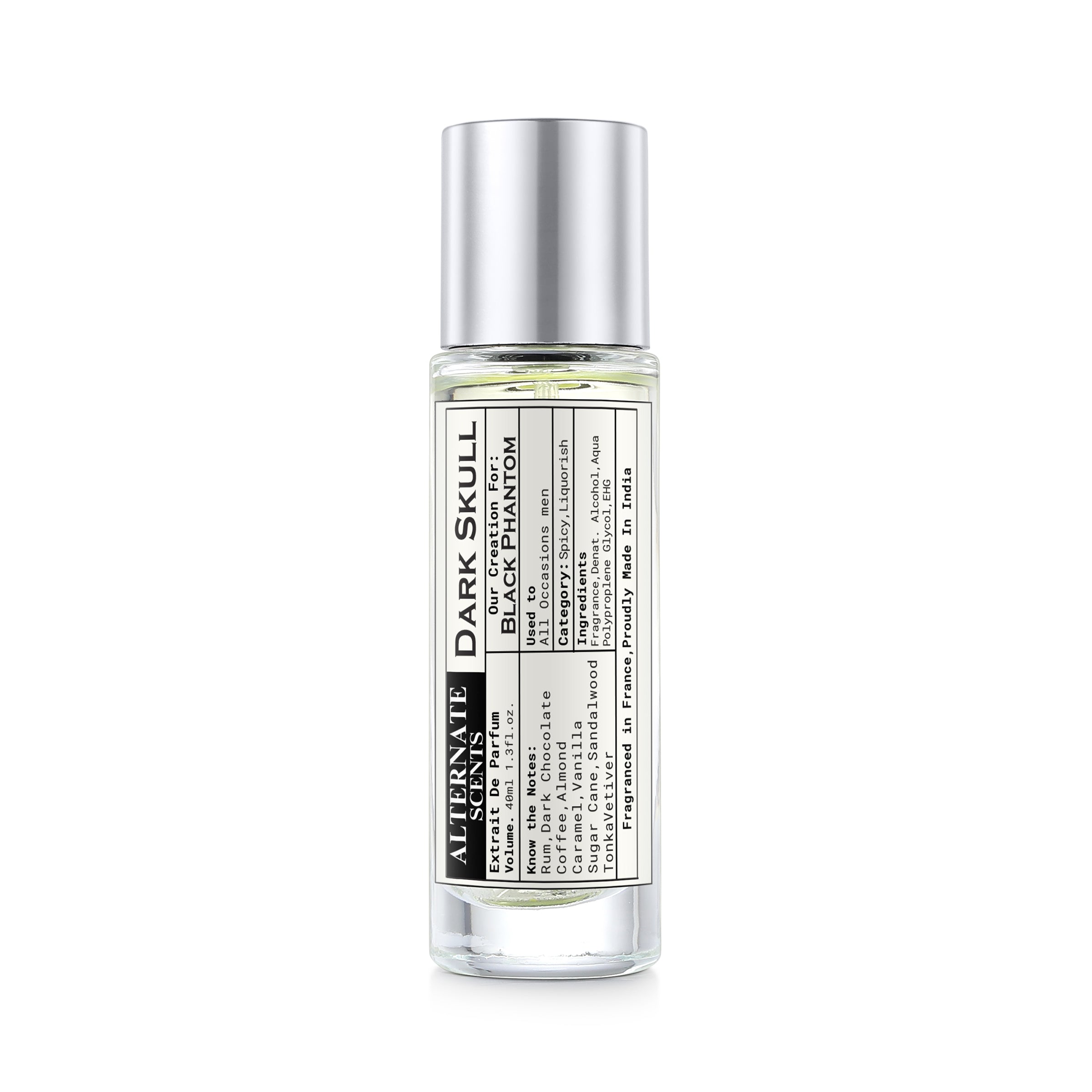 Alternate Scents DARK SKULL Long Lasting Perfume For Men & Women |Strong& long Lasting with 30% Oil Concentration| Dark Gourmand Unisex| Fragrance From France | Made In India|
