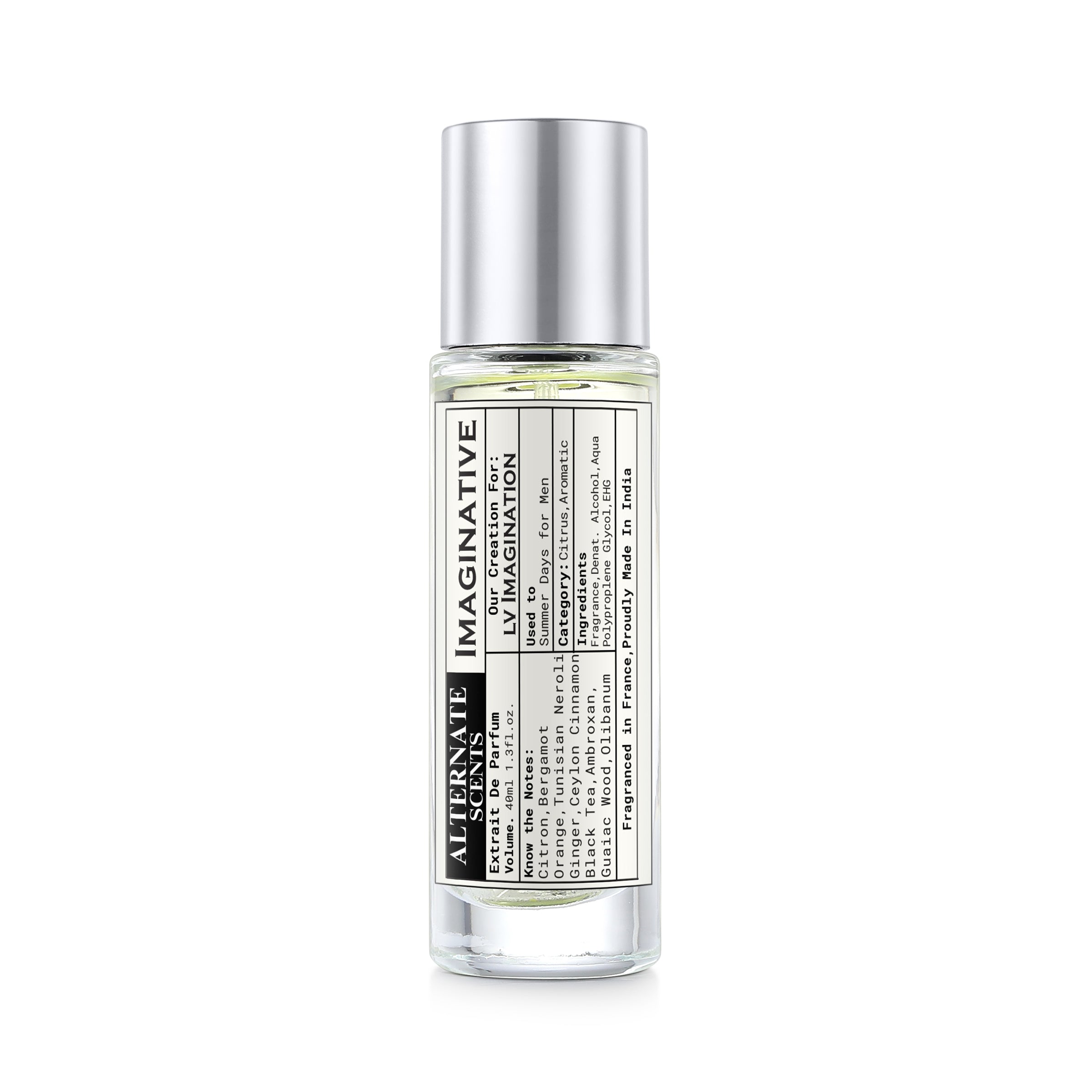 Alternate Scents IMAGINATIVE Long Lasting Perfume For Men |Strong& long Lasting with 30% Oil Concentration|Fresh Citrus Tea-Based| Fragrance From France | Made In India|