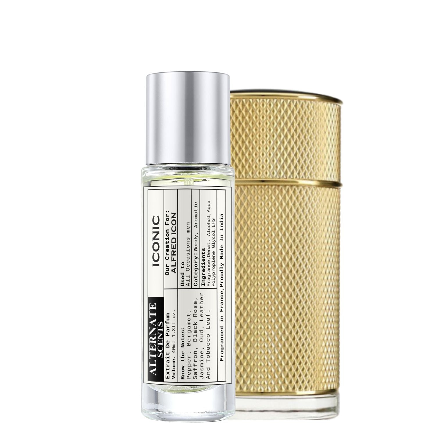 Alternate Scents ICONIC Long Lasting Perfume For Men | Strong & Long Lasting with 30% Oil Concentration | Sophisticated, Fresh & Woody | Fragrance From France | Made In India