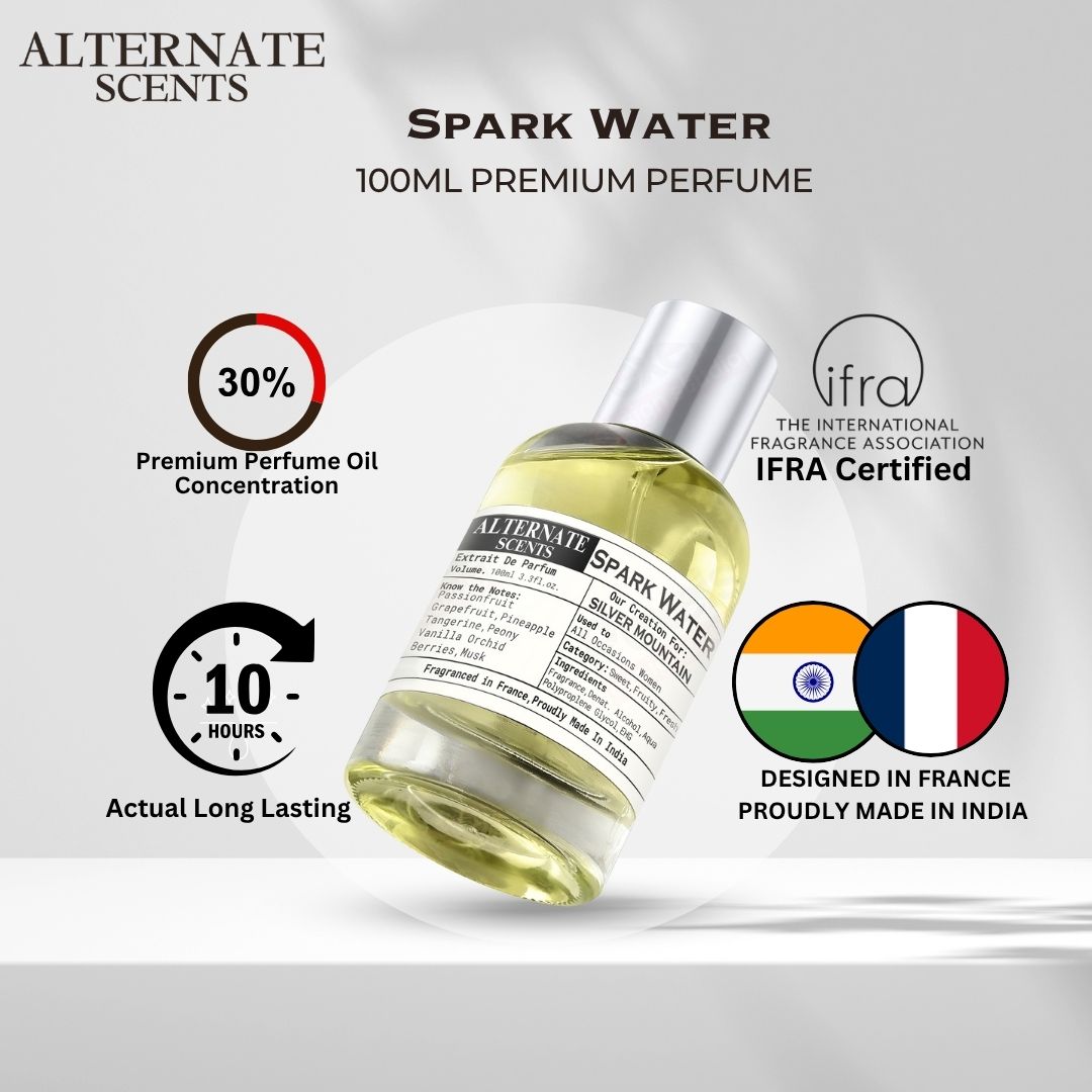 Alternate Scents SPARK WATER Long Lasting Perfume For Men |Strong& long Lasting with 30% Oil Concentration|Bold,Fresh,Aquatic| Fragrance From France | Made In India|