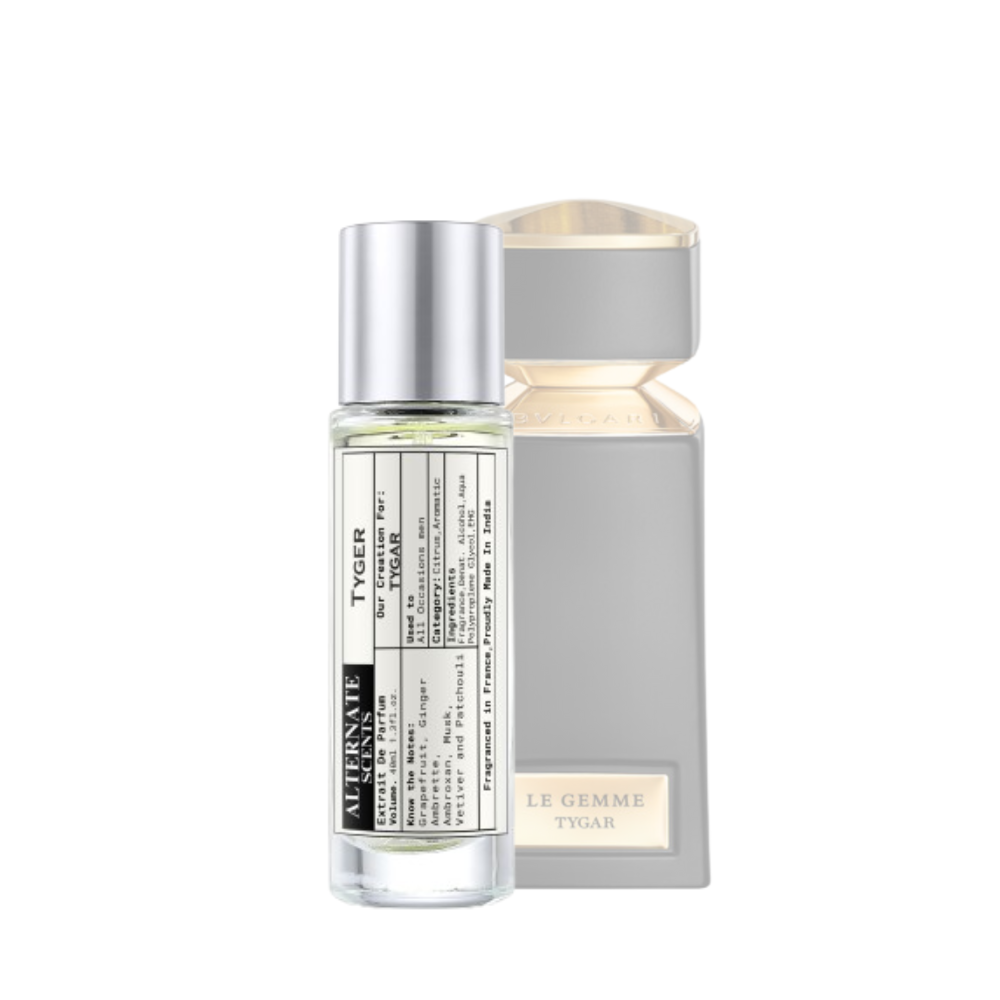 Alternate Scents TYGAR Long Lasting Perfume For Men|Strong& Long Lasting with 30% Oil Concentration|Citrus Woody Amber| Fragrance From France | Made In India|