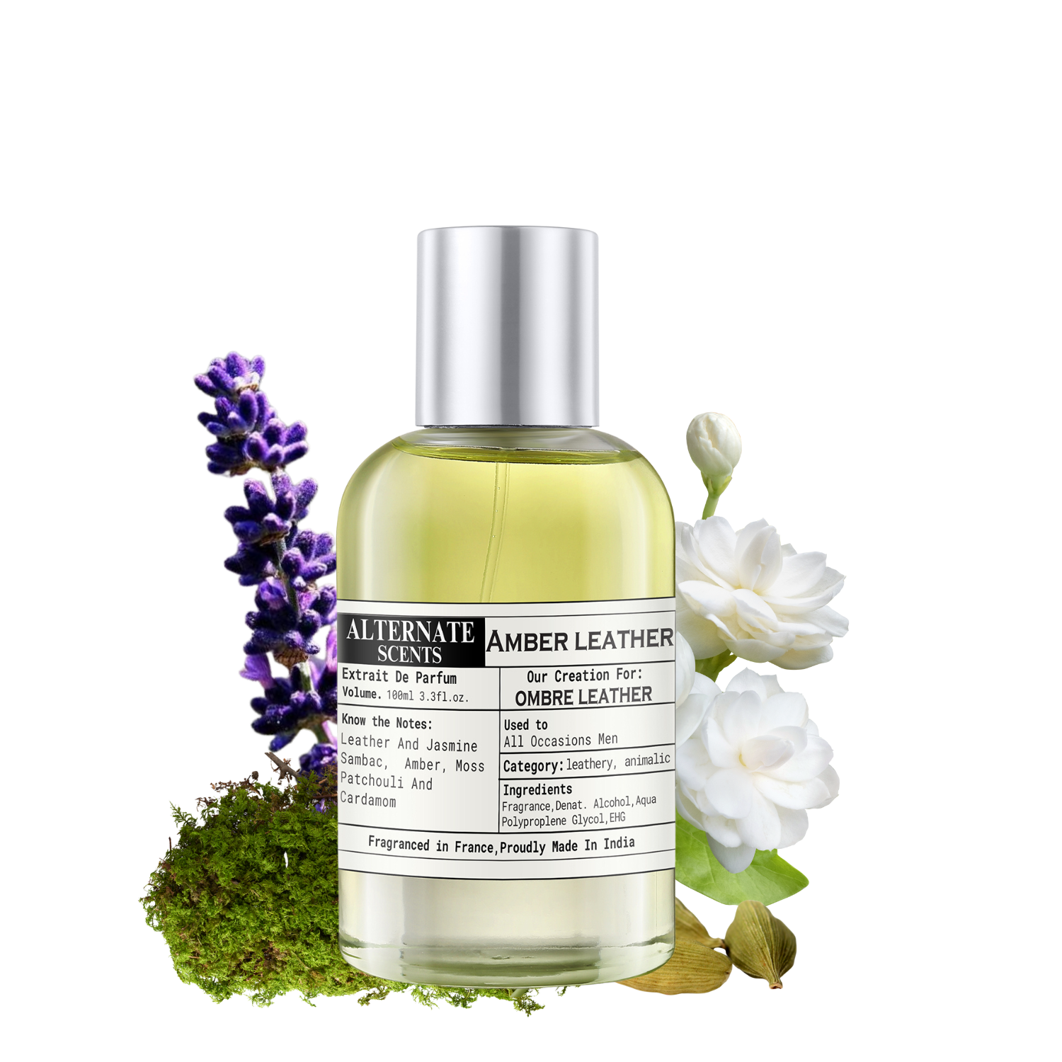 Alternate Scents AMBER LEATHER Long Lasting Perfume For Men |Strong& long Lasting with 30% Oil Concentration|Bold, Spicy-Leather| Fragrance From France | Made In India|