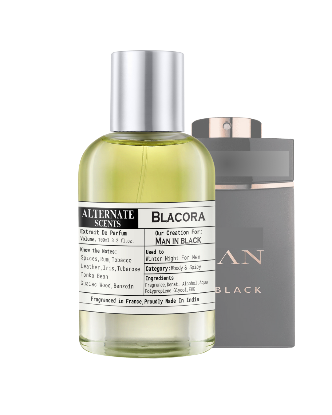 Alternate Scents BLACORA Long Lasting Perfume For Men |Strong&Long Lasting with 30% Oil Concentration|Warm Spicy Amber Woody|Fragrance From France |Made In India|