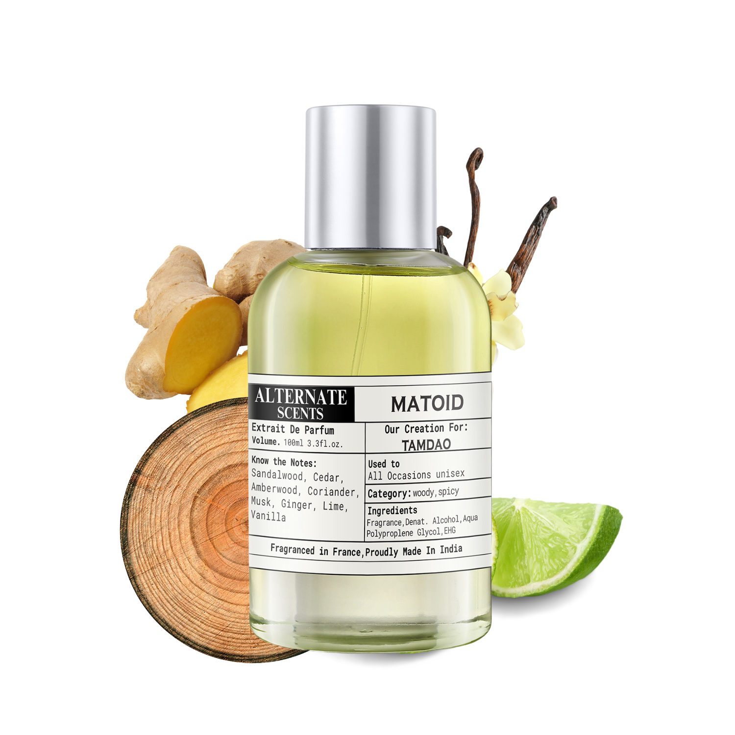 Alternate Scents Matoid Long Lasting Perfume For Men |Strong& long Lasting with 30% Oil ConcentrationWoody Sandalwood Musk | Fragrance From France | Made In India|