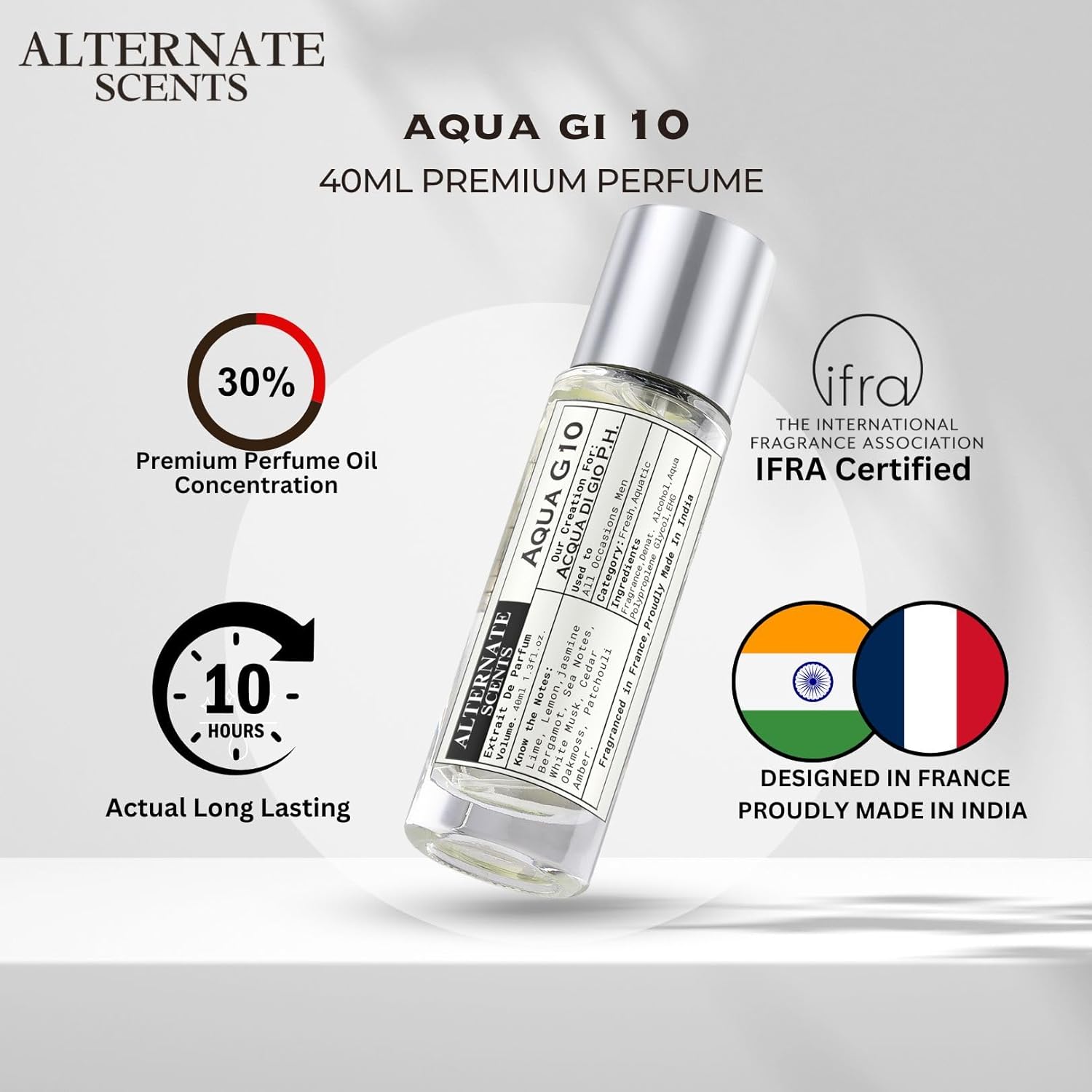 Alternate Scents Aqua G-10 Long Lasting Perfume For Men